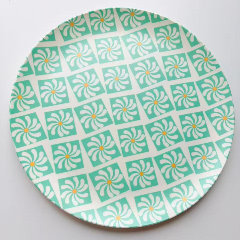 Glazedine Green Floral Tile Ceramic Plate – Table Setting