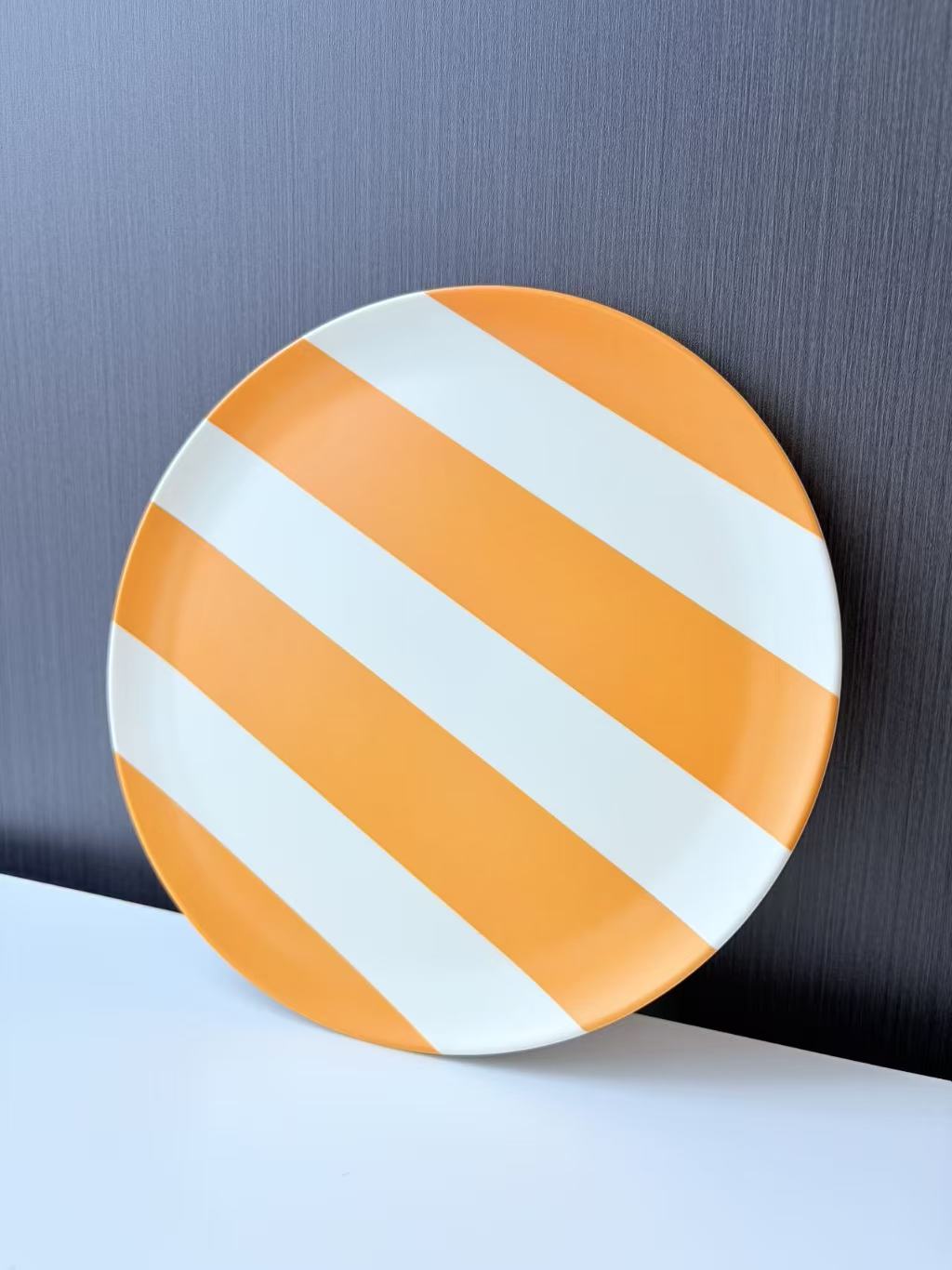 Glazedine Orange Stripe Ceramic Plate – Everyday Dining