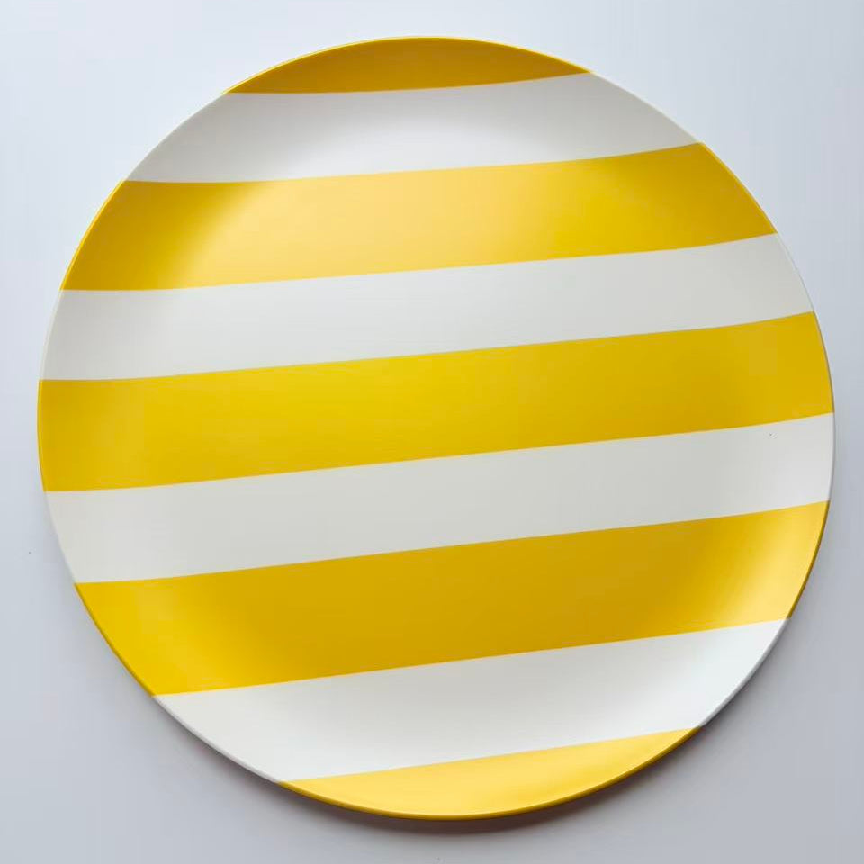 Glazedine Yellow Stripe Ceramic Plate – Daily Use