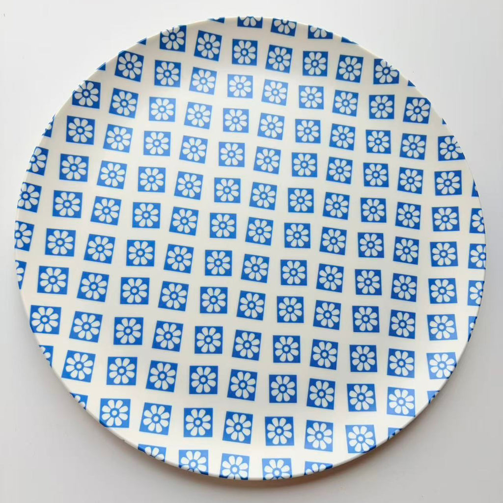 Glazedine Blue Floral Tile Ceramic Plate – Home Dining