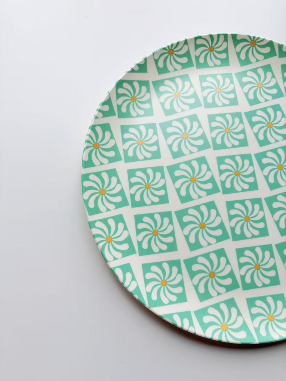 Glazedine Green Floral Tile Ceramic Plate – Table Setting