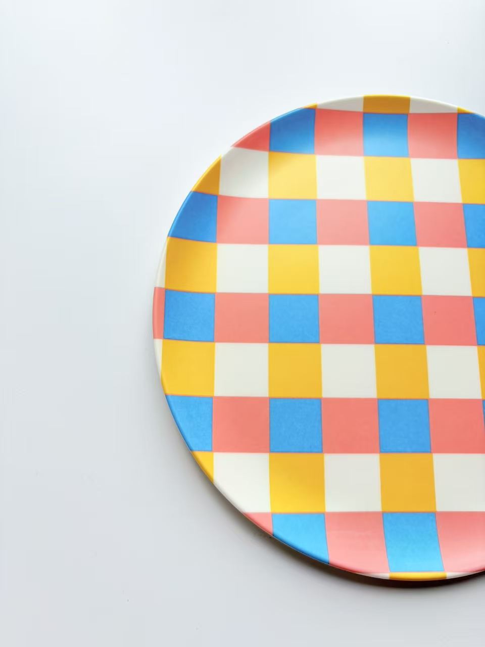 Glazedine Multicolor Check Ceramic Plate – Home Table Setting