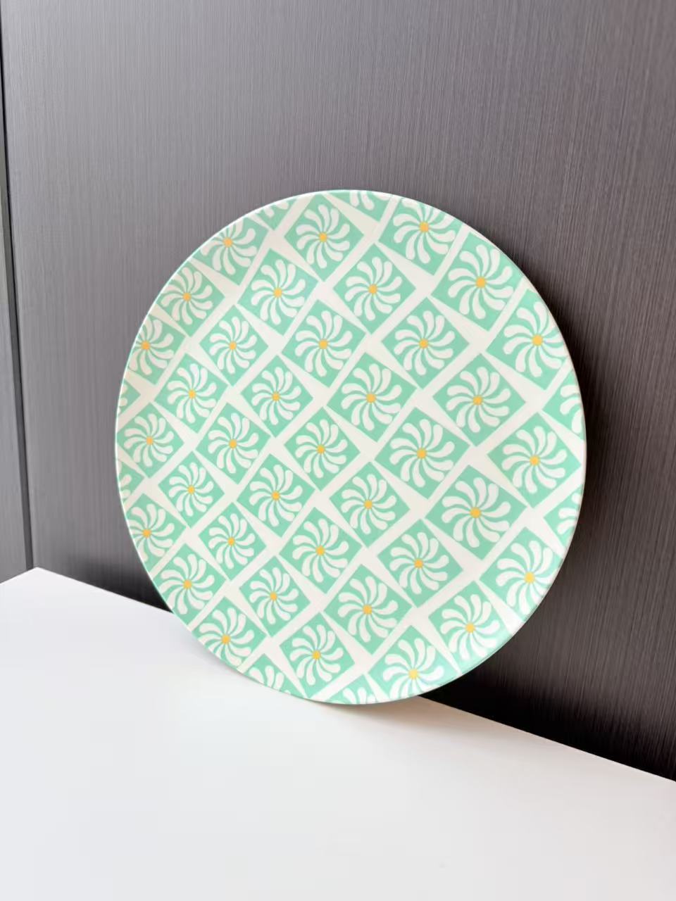Glazedine Green Floral Tile Ceramic Plate – Table Setting