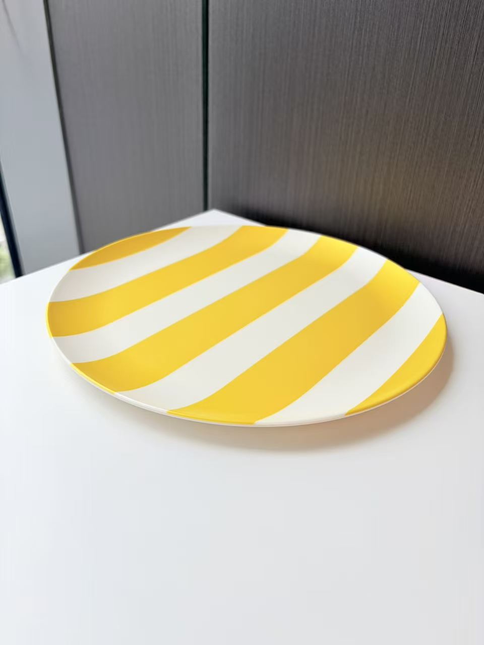 Glazedine Yellow Stripe Ceramic Plate – Daily Use