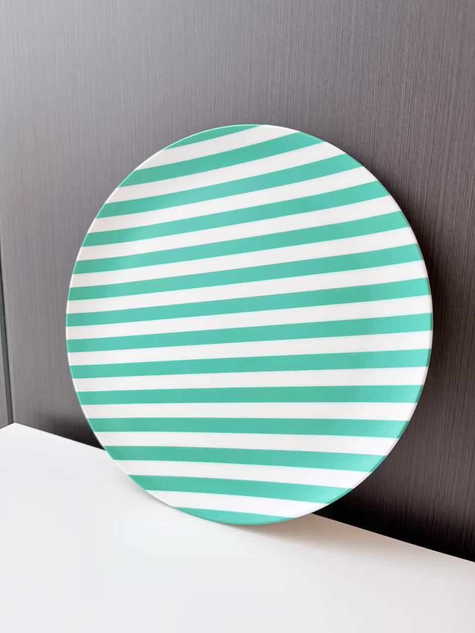 Glazedine Green Stripe Ceramic Plate – Kitchen Table Use
