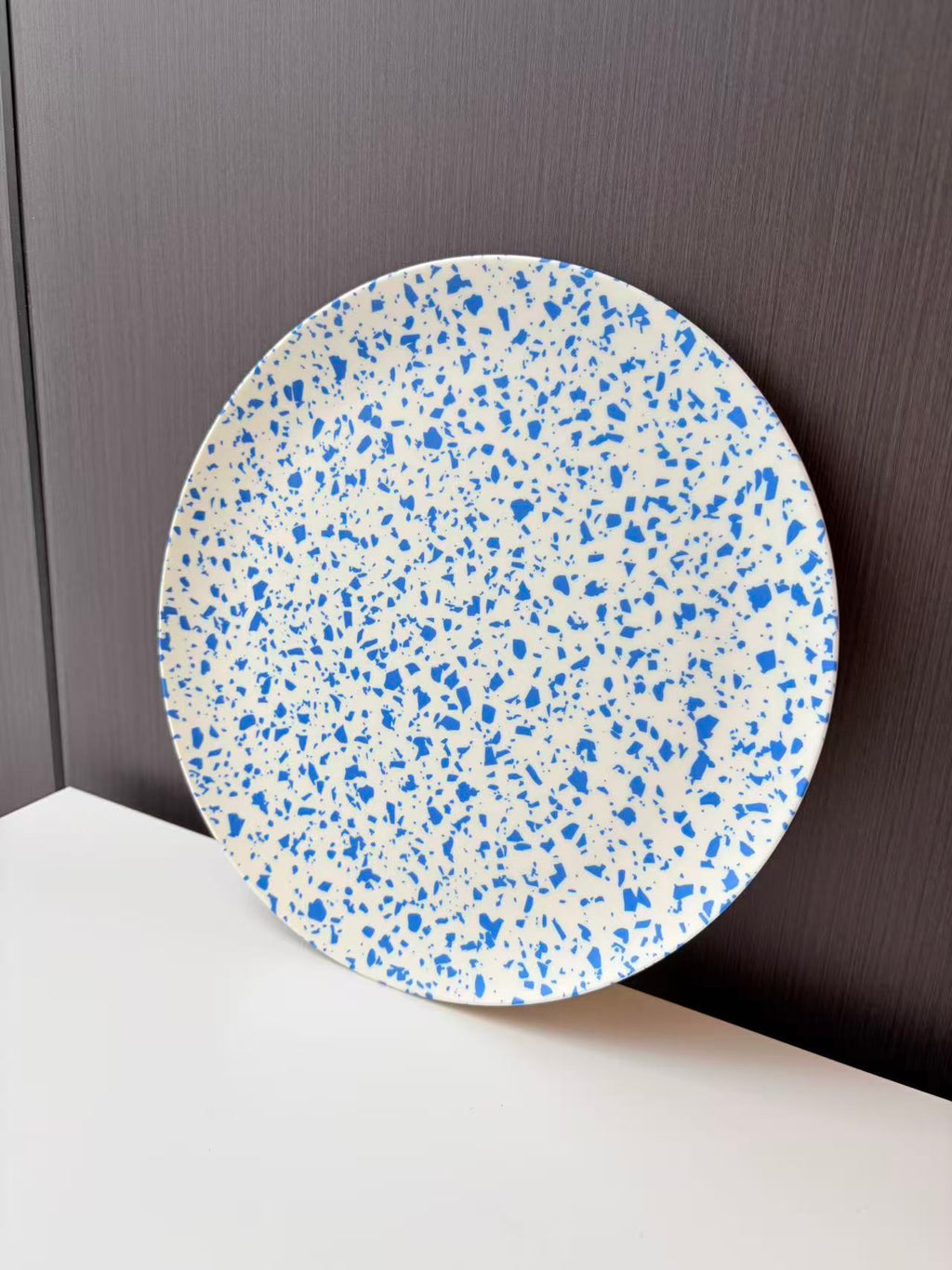 Glazedine Blue Terrazzo Ceramic Plate – Dining Table Decor