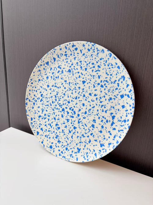 Glazedine Blue Terrazzo Ceramic Plate – Dining Table Decor