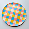 Glazedine Multicolor Check Ceramic Plate – Home Table Setting