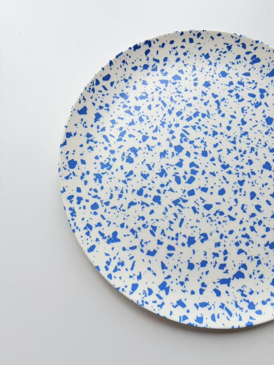Glazedine Blue Terrazzo Ceramic Plate – Dining Table Decor