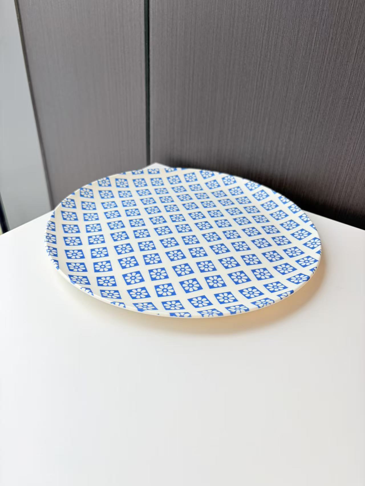 Glazedine Blue Floral Tile Ceramic Plate – Home Dining