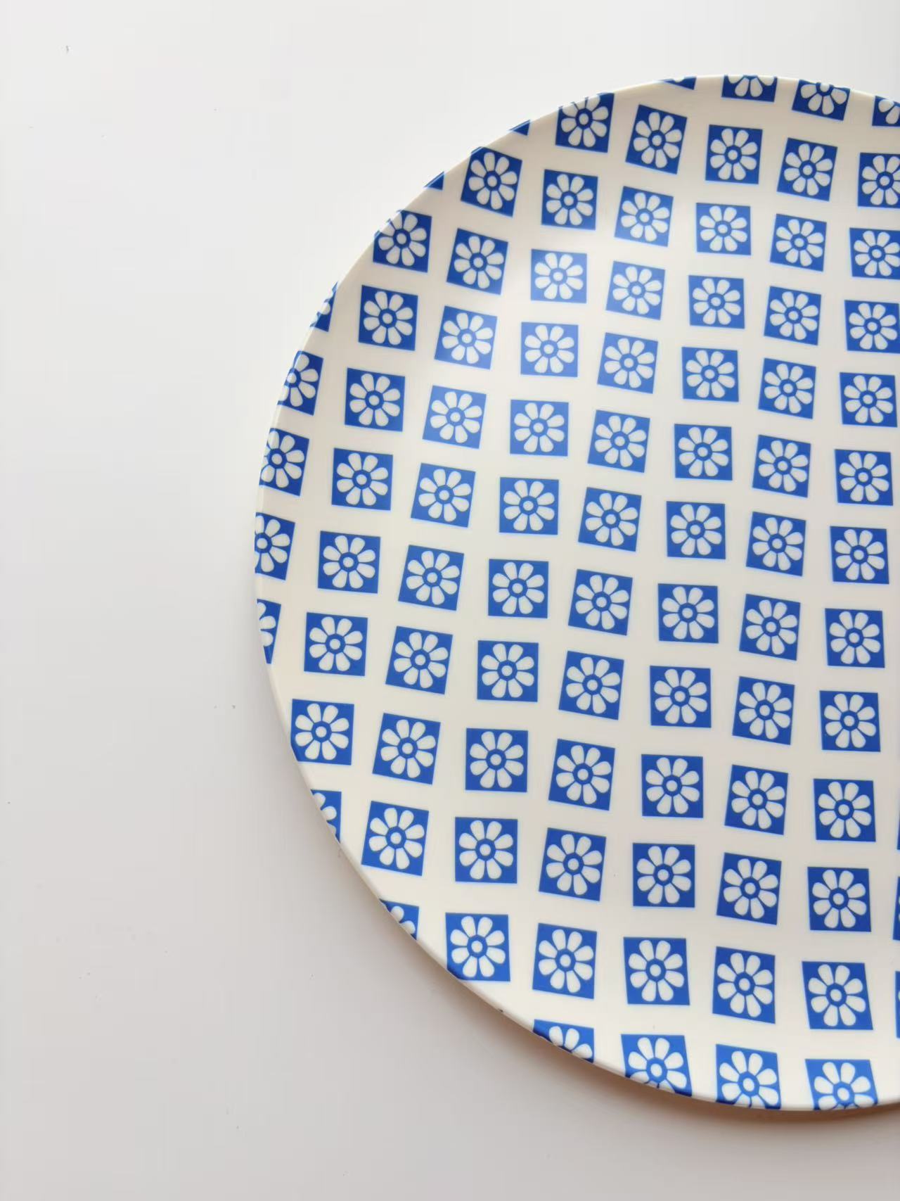 Glazedine Blue Floral Tile Ceramic Plate – Home Dining