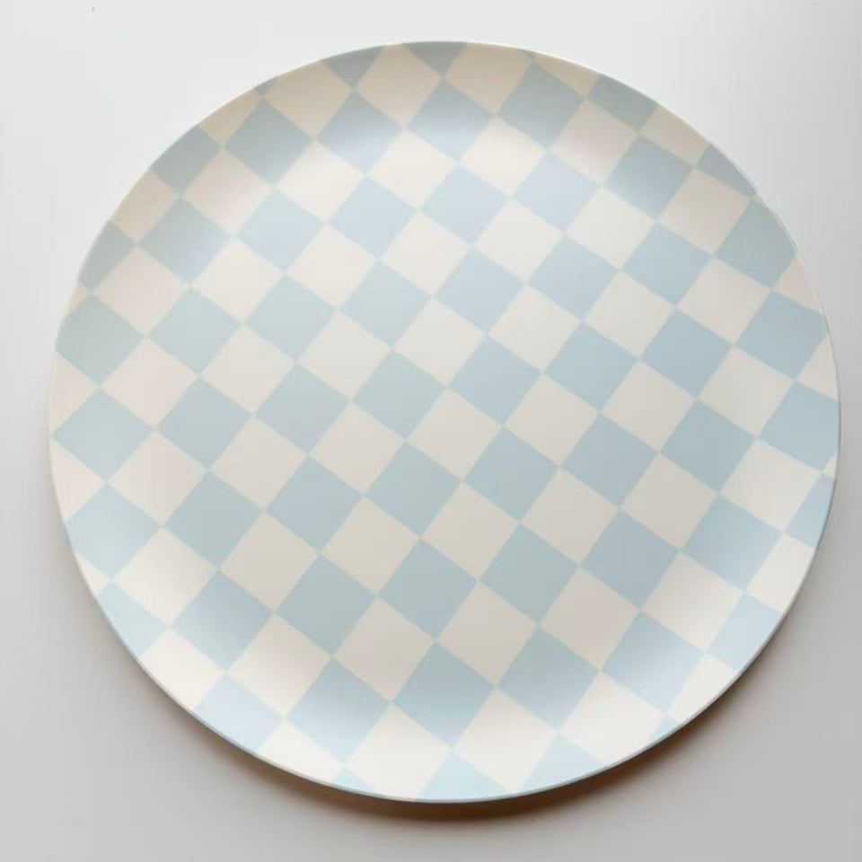 Glazedine Blue Check Ceramic Plate – Casual Dining