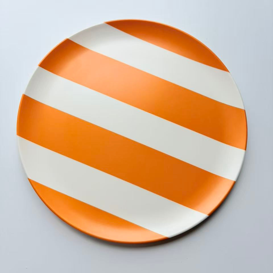 Glazedine Orange Stripe Ceramic Plate – Everyday Dining