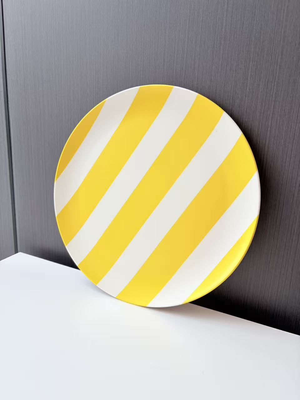 Glazedine Yellow Stripe Ceramic Plate – Daily Use
