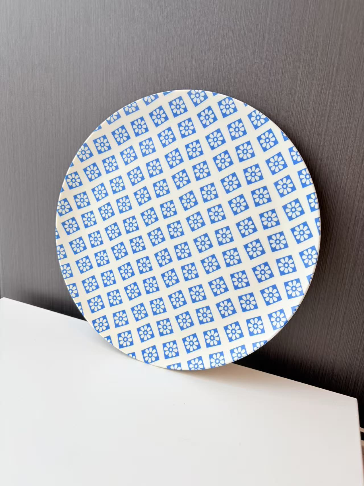 Glazedine Blue Floral Tile Ceramic Plate – Home Dining