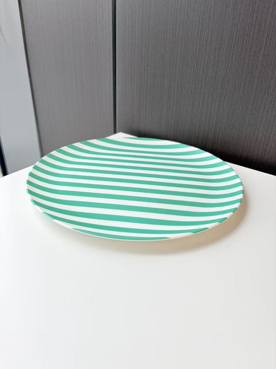 Glazedine Green Stripe Ceramic Plate – Kitchen Table Use